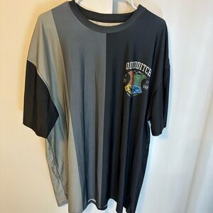 Black and Gray Short Sleeve Tee with Color Block Design